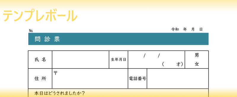 無料の問診票テンプレート 書き方や作り方のサンプル 見本にも最適な雛形をダウンロード 内科などで有用 ワード エクセル Pdf テンプレボール